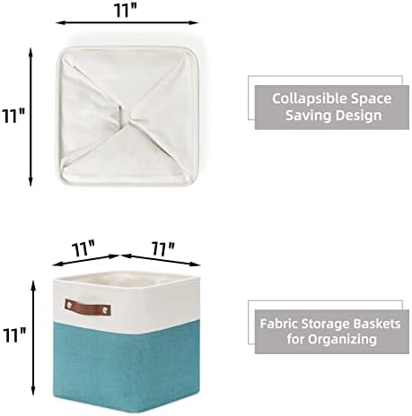 Hnzige Small Storage Cestas para organizar cestas de tecido para prateleiras, armários de armazenamento de cubos de tecido, lavanderia,