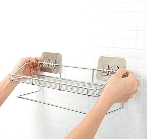 Prateleira de cozinha removível mtylx, prateleira de armazenamento banheiro decorativo decorativo em aço inoxidável prateleiras