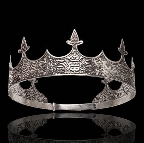 Jóias de cabelo da coroa rei real rei diadema homem metal tiaras grandes para figurino de halloween de casamento acessórios
