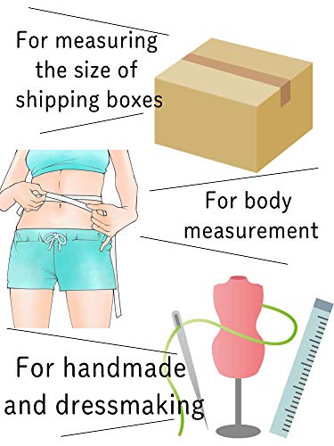 Medida de fita Haoa para medição do corpo, 79 polegadas/2 metros Fita de medição retrátil para costura de tecido corporal,