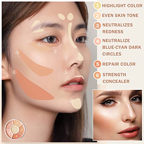 6 Cores Corrector Paleta Correção Creme Creme Contorno Paleta de maquiagem para a pele madura sob os olhos Cobertando marks acne