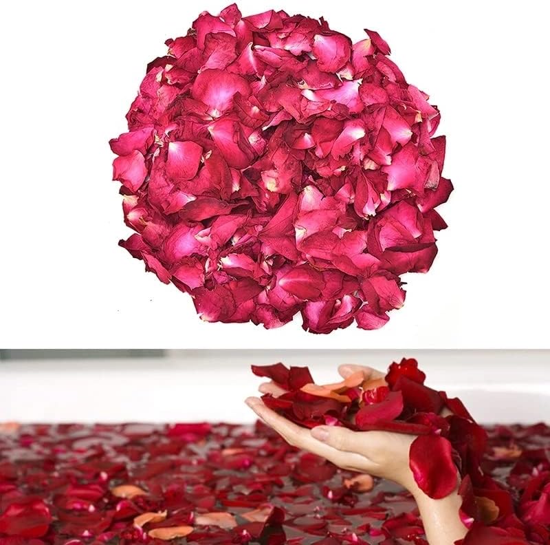 XJJZS 100g Pétalas de rosa seco Red Rose Petals Decorações para festa de casamento