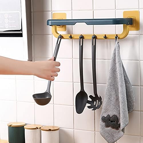 N/A Auto-adesivo Toalheiro Towel Rack Rack Montado com toalha Towel Banheiro Toalheiro Barra de prateleira Rolo de rolo 2 ganchos