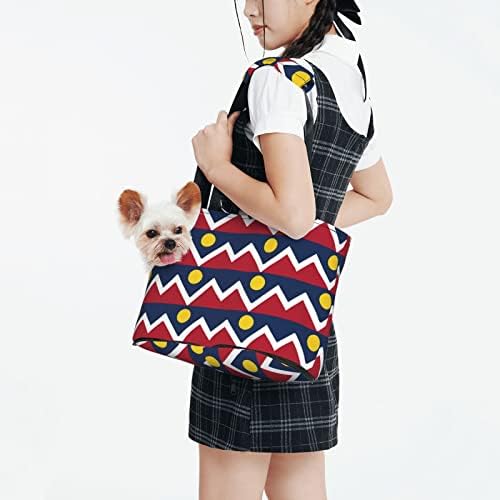 Transportadora de pet de pet-sager de face macia bolsa de mão colorado-denver-flag hipster portátil cão/gato portátil bolsa