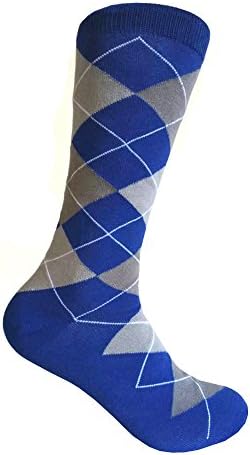 Triple M Plus Men's Royal Blue Dress Socks, um tamanho se encaixa na maioria dos homens; Tamanho da meia 10-13.
