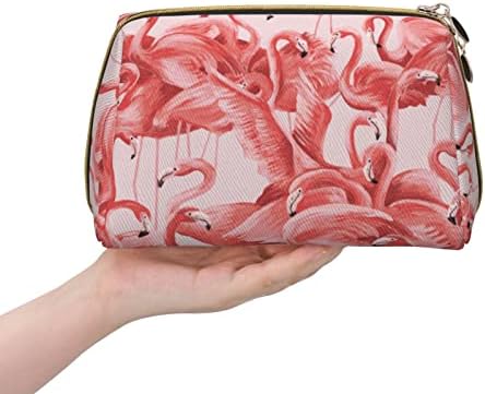 Ognot Flamingo Bolsa de higiene pessoal Organizador para homens e mulheres, bolsa de maquiagem leve de couro grande bolsa