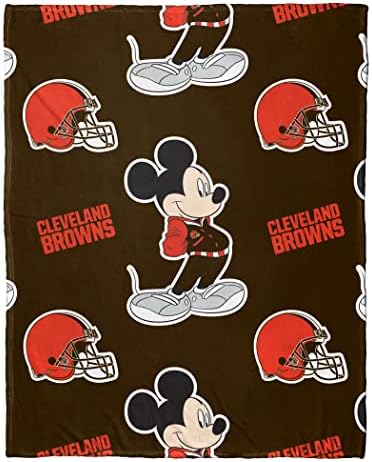 Northwest NFL Cleveland Browns e Mickey Mouse Hugger Pillow & Silk Touch Throw Set, 40 x 50