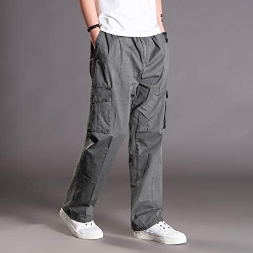Calça casual masculina masculina badhub masculina solta larga de tamanho ou mais calças esportivas longas calças longas