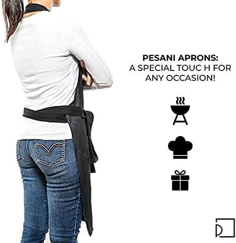 Pesani - Premium jeans Apron - Avental profissional de chef de serviço pesado para homens com bolsos - para cozinha, churrasqueira,