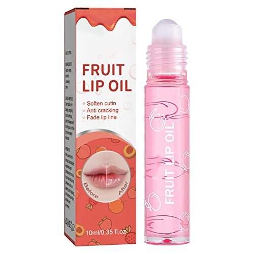 Rolo de óleo de lábio de luto em brilho labial hidratante Busca labial com brilho labial nutritivo de frutas duradouras Limpo