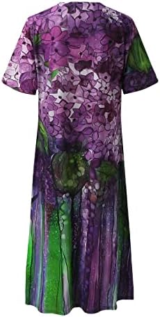Vestidos de primavera HGCCGDU para mulheres 2023 verão de verão de manga curta estampa floral casual vestido de convidado