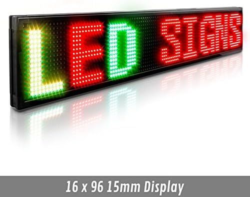 Pendurado Sinal de LED de rolagem programável com Tri-Color com controle remoto-12,6 ”x 59,1”