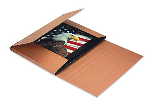 Aviditi Brown Kraft Caixas de correspondência fácil de dobrar, 12 x 11 1/2 x 3 polegadas, pacote de 50, prova de esmagamento,