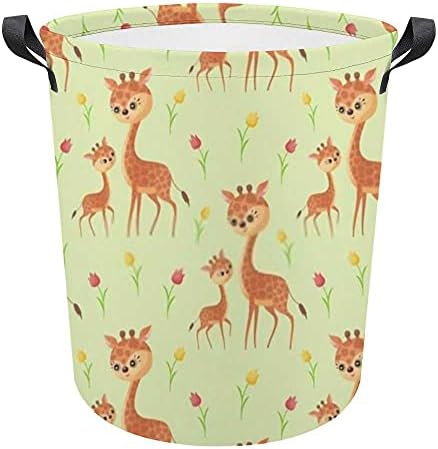 Colourlife Rife à prova d'água Lavanderia cesta de cesta girafa giraffe roupas de armazenamento de roupas de brinquedo dobrável