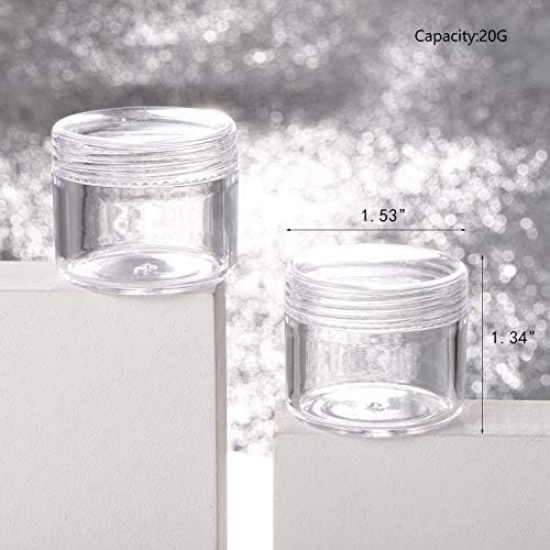 100 peças recipientes de amostra plástica clara 20g Vipos vazios recipientes cosméticos com tampas de pálpebras à prova