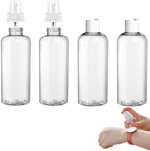 4pc garrafas plásticas vazias claras de 100 ml de distribuição de spray TSA recarregável TSA