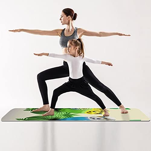Yoga Mat Green e Blue Budgie em folhas Eco Friendly On Slip Fitness Exercition tapete para pilates e exercícios de piso