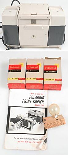 Polaroid Print Copier Modelo 240 com três caixas de filme Polapan 200 tipo 42