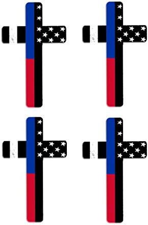 Pacote de 4 linhas azuis finas e linha vermelha vidas Matéria Sinalizador cruzado carros decalques adesivos de adesivo