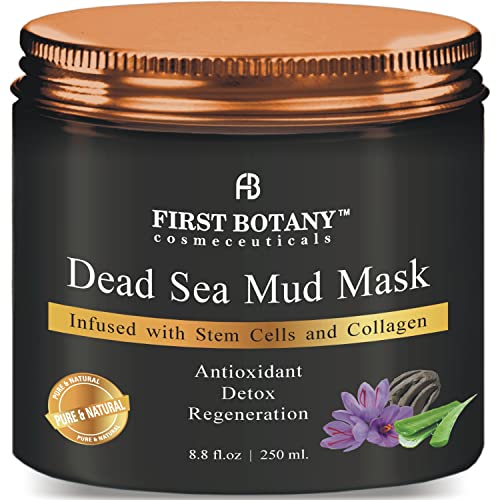 de máscara de lama do Mar Mineral natural 8,8 oz com células-tronco para tratamento facial, limpador de pele,
