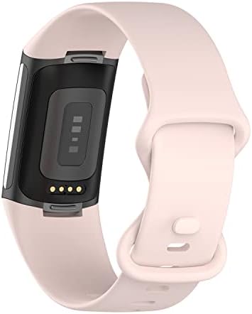 Huabao relógio Strap compatível com Fitbit Charge 5, Banda de substituição de cinta de silicone ajustável para Fitbit