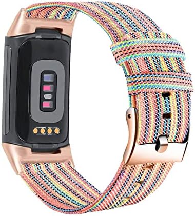 ABANEN Women and Men Band for Fitbit Charge 5, Soft Tecla Tecla Nylon Nylon Strap de pulso seco para Fitbit Charge 5
