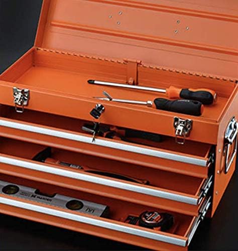 Edward Tools Caixa de ferramentas de metal portátil com gavetas de 20 ” - trava central de chave para segurança - acabamento