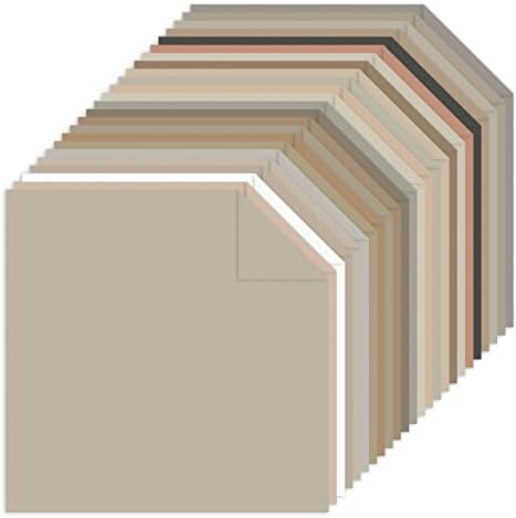 Livholic 96 Folhas Tons Terra Tones Color Card Papel 12x12 250gsm 92 lb Cardstock colorido neutro 24 Papel de sortimento colorido para