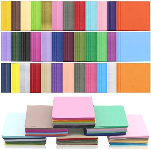 Jyongmer 3600 folhas de papel de lençóis de 3 polegadas, papel de lama de lenço de papel colorido 36 cores variadas de papel de lenço