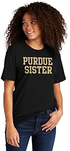 NCAA Basic Block Sister, Team Color Premium Cotton Tam camiseta, faculdade, universidade