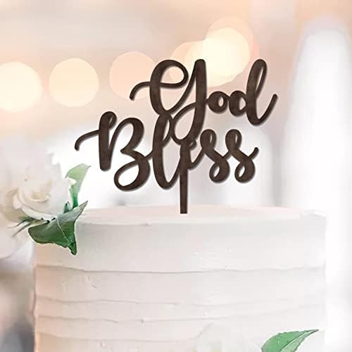 Deus abençoe o bolo de casamento de noivado Capfeistas personalizados rústicos para casais para o casamento de noiva Favorias