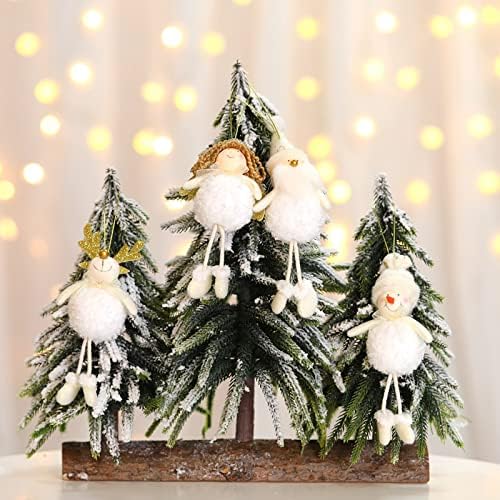 Pequenas decorações de Natal para apartamentos Santa Snowman Angel Cena Dress Up Ornament Christmas Tree Pingente Doll