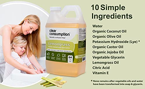 Consumo claro todos os reabastecimento natural de sabão de espuma à base de plantas de capim -limão - fabricado diretamente