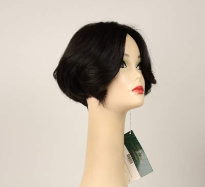 FreedA Europeia Human Hair Wig-Dorothy Black Multi-Directional Skin Tamanho superior X-Small Pré-corte