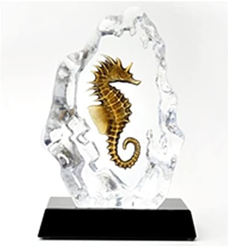 Acever Crystal escultura gravada estatueta, 3D colorido fundido de cristal e decoração de desktop caseiro de jateamento de areia