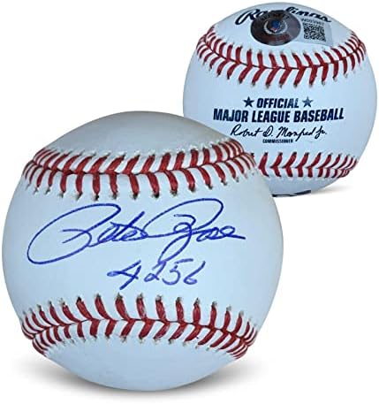 Pete Rose autografou MLB assinado beisebol 4256 Beckett CoA com vitrine UV - Bolalls autografados