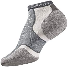 Coscões finos de Thorlos Experiia XCCU com meias de corte baixo, cinza, extra grande