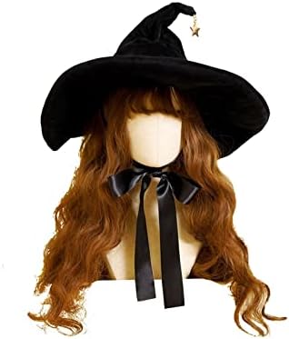 Black Wizard Hat for Women Girls Party Fantaspume Wizard Hap