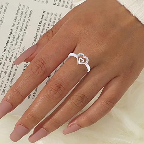 Anéis de casamento e noivado Senhoras Ring Gif Diamond Creative Jewelry Engagement Love Love To Heart Rings