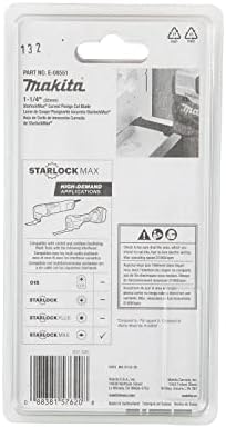 Makita E-08551 StarlockMax® oscilante multi-tool 1-1/4 de alto carbono de alto carbono lâmina cortada