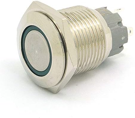 WINGONEER 2PSC 16mm 10A interruptor momentâneo interruptor do botão de push 12V DC ELAÇÃO PAIL LED LED à prova d'água Aço inoxidável