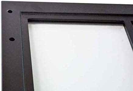 DIYHD TSD01 30X86.5 em porta de vidro emoldurada preta agrupada + hardware de porta de celeiro de 6 pés