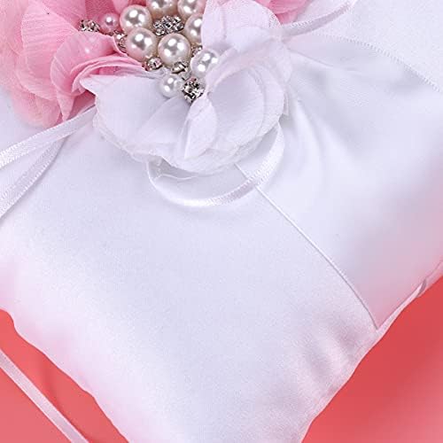 Almofadas decorativas de bobina do garoto de garoto Anel de casamento Cushion, travesseiro de anel de casamento com suporte