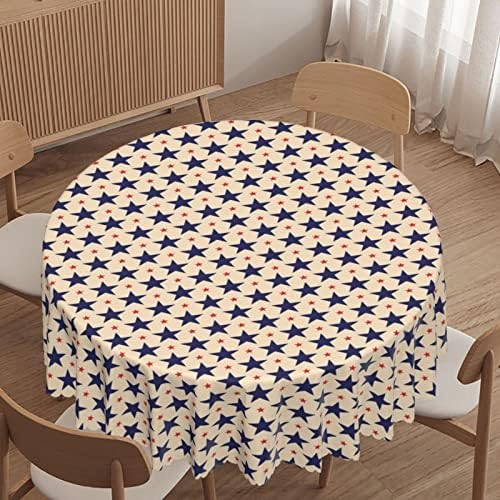 Padrão de estrela Toelas de mesa redondas, tecido impermeável decorativo, roupas de mesa reutilizáveis ​​duráveis, resistência