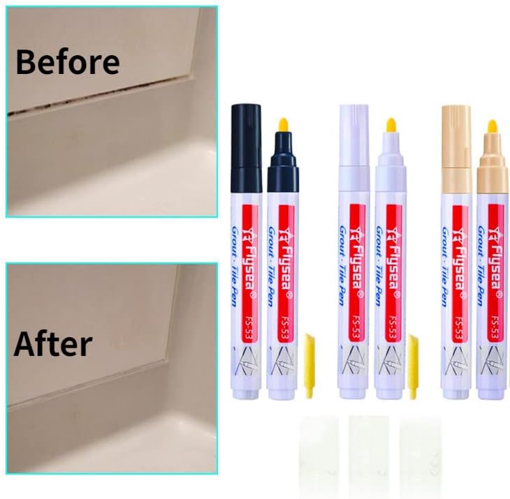 10 peças Tile Tile Pen Wall Grout Color Caneta Reparação de caneta Recarre de caneta Gap Gap Renow Marker para azulejos
