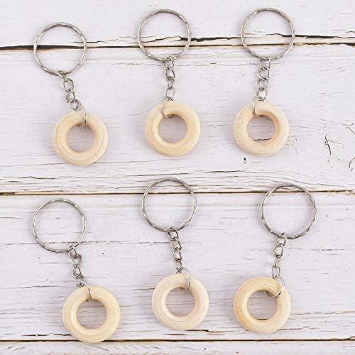 Hagao Natural Wood Rings Círculos Anéis de madeira para conectores pendentes de DIY artesanato Jóias fabricando 200pcs