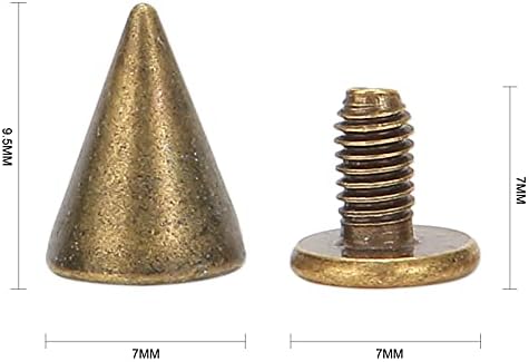 WeeBee 100 conjuntos de 9,5 mm de cúpula de metal picos de bala parafuso metálico parafusos parafusos para bolsa de