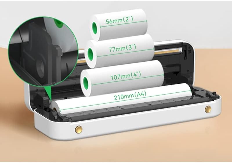 Impressora de papel DHTDVD portátil Printina de transferência térmica USB Impressora de smartphone móvel