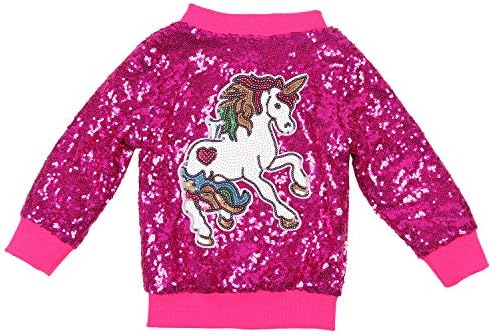 Anata Girl Unicorn lantenqueta infantil infantil casual jaqueta zíper de zíper fora