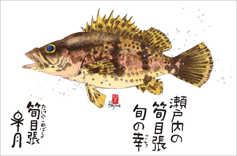 Hagoromo CL23-1035 FISH SAI TOKKI - Coleção de obras do calendário de Okamoto 2023, branco